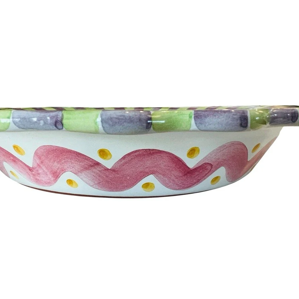 Retired MacKenzie-Childs Piccadilly Pie Baking Dish 12” Handmade USA